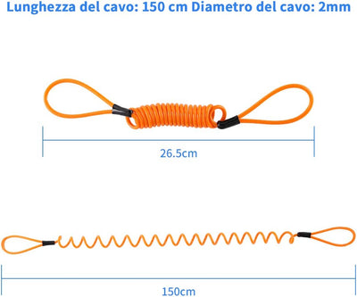 Bloccadisco Moto Lucchetto Antifurto Moto Impermeabile Allarme Sonoro 110DB per Moto, Bici, Motocross E Scooter, Accessori Con 2 Chiavi, Cavo Promemoria Di 1,5M E Borsa Trasporto