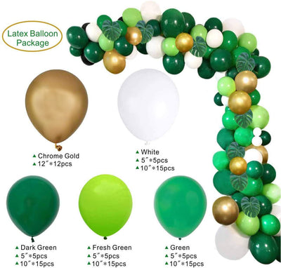 Green Forest Theme Balloon Chain Combination Jungle Party Decorative