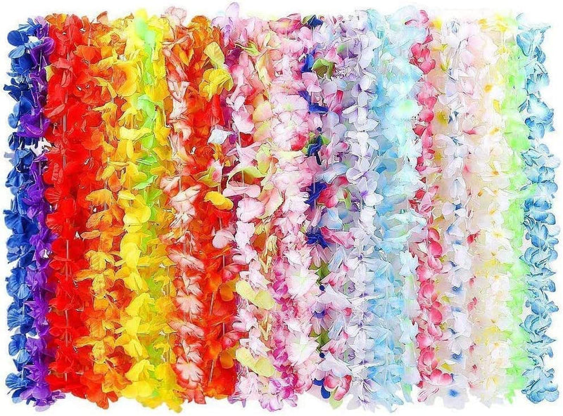 36Pcs Ghirlanda Hawaiana Collana Tropicale Ghirlande Hawaii Hula Multicolori Fiori Ghirlande