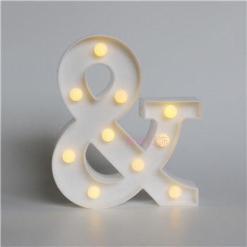 26 Letters White LED Night Light Marquee Sign Alphabet Lamp