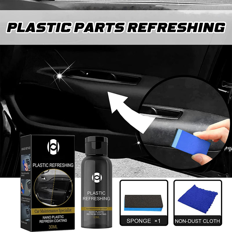 Car Plastic Parts Refurbish Agent, Agente Di Rinnovamento Della Plastica per Autoveicoli, Plastic Revitalizing Coating Agent, Plastic Coating for Cars, Brillantante Riparatore per Plastica (A)