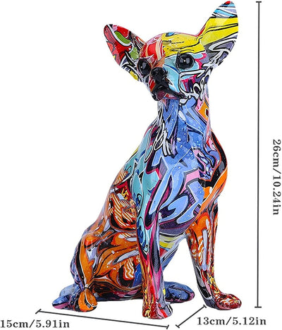 Semplice Creativo Colore Bulldog Chihuahua Cane Statua Soggiorno Ornamenti Casa Ingresso Vino Armadio Ufficio Decori Resina Artigianato