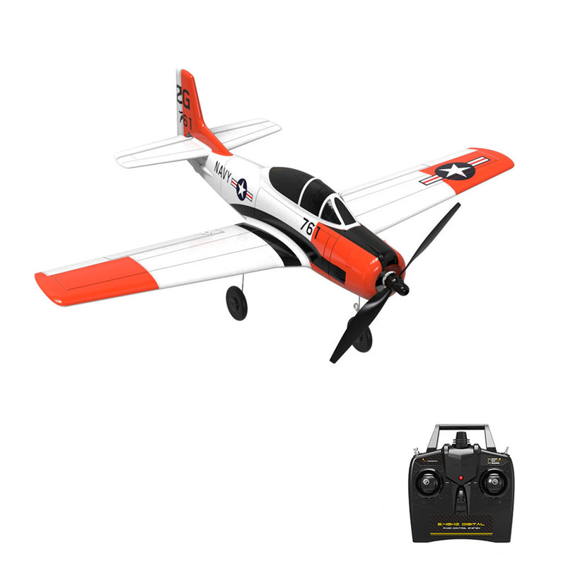 Mini T-28 Trojan 761-9 EPP 400Mm Wingspan 2.4G 6-Axis Gyro RC Airplane Trainer Fixed Wing RTF Mode 2 One Key Return for Beginner Two Batterries/Three Batterries