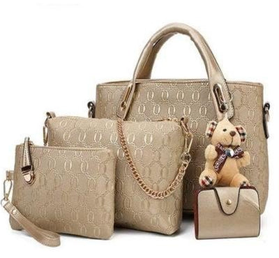 2021 New Korean Fashion Handbags Embossed Four Piece Ladies Bag Shoulder Diagonal Handbag