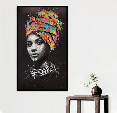 Turban African Woman Canvas Painting