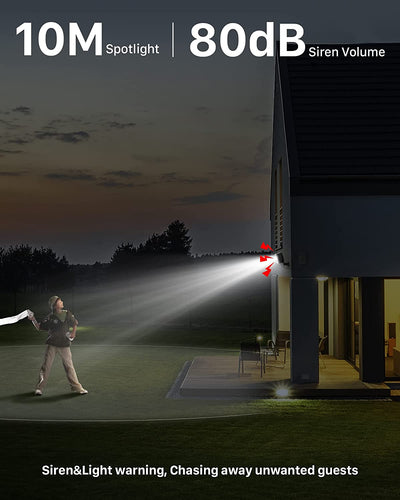 Telecamera Wi-Fi Esterno Con Pannello Solare, Telecamera Wifi Esterno Batteria Senza Fili, Visione Notturna a Colori, Rilevazione Di Movimento PIR, IP66, Audio a 2 Vie