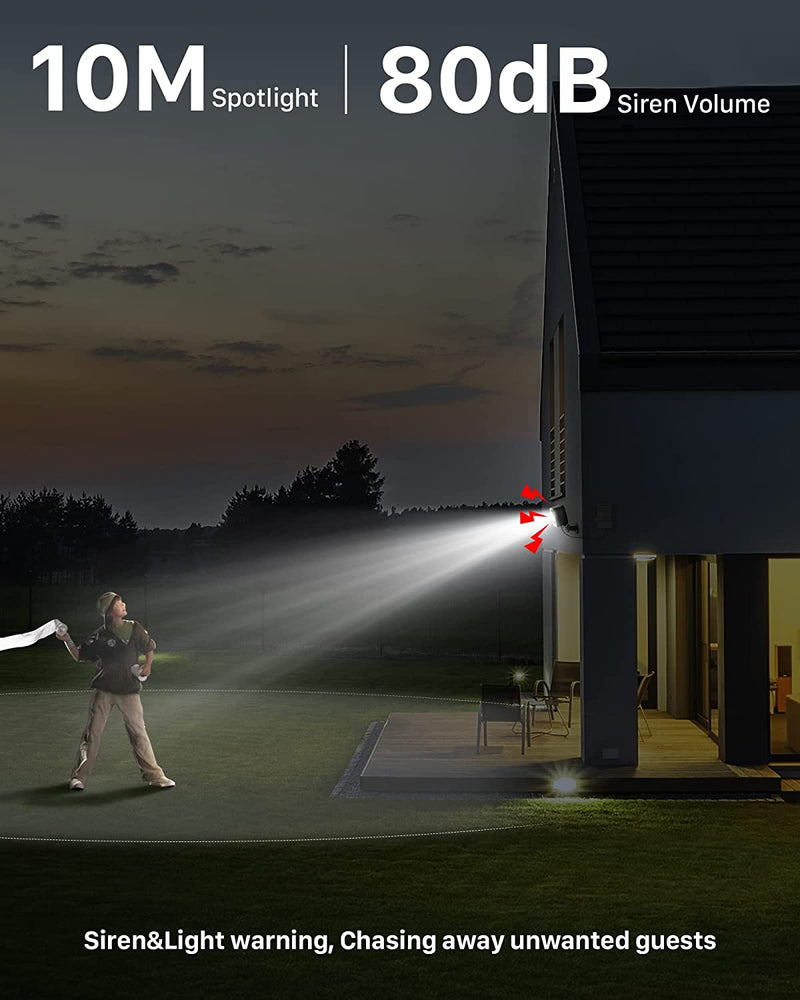 Telecamera Wi-Fi Esterno Con Pannello Solare, Telecamera Wifi Esterno Batteria Senza Fili, Visione Notturna a Colori, Rilevazione Di Movimento PIR, IP66, Audio a 2 Vie