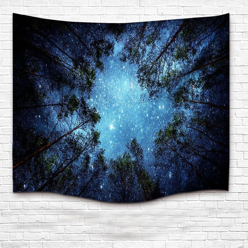 Foreign Trade for Home Decoration Wall Hanging Forest Starry Tapestry Ins Net Red Anchor Models Background Cloth Factory Direct Sales