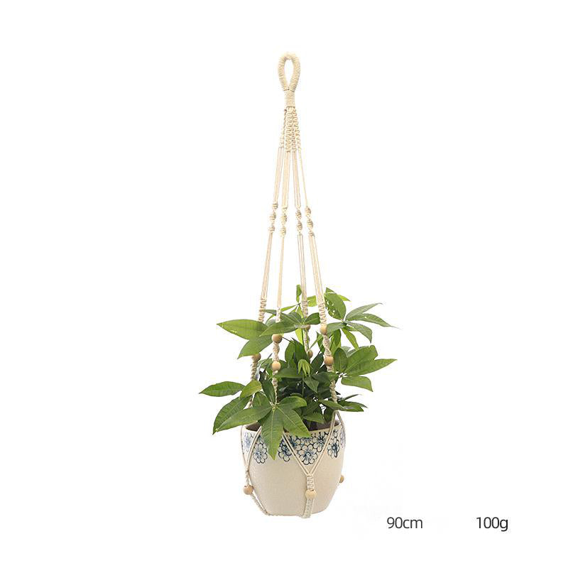 Custom Hand-Knitted Hanging Flowerpot Net Bag