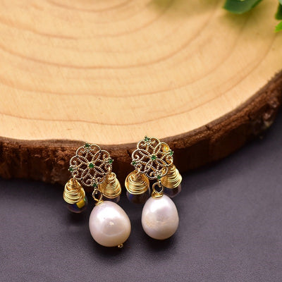 Original Natural Baroque Edison Pearl Earrings