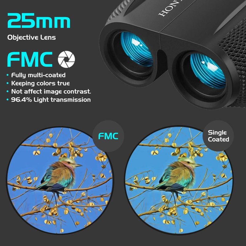 Binocolo per Adulti E Bambini, Compatto Binocolo 10X25 per Birdwatching, Teatro E Concerti, Caccia E Giochi Sportivi