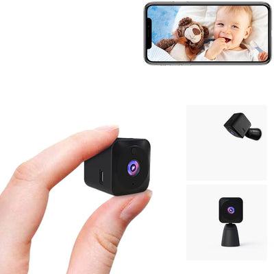 Telecamera Spia Wifi Interno 4K HD Mini Telecamera Nascosta Microcamera Senza Fili Videocamera Sorveglianza per Auto/Casa/Bambini Lunga Durata Spy Cam