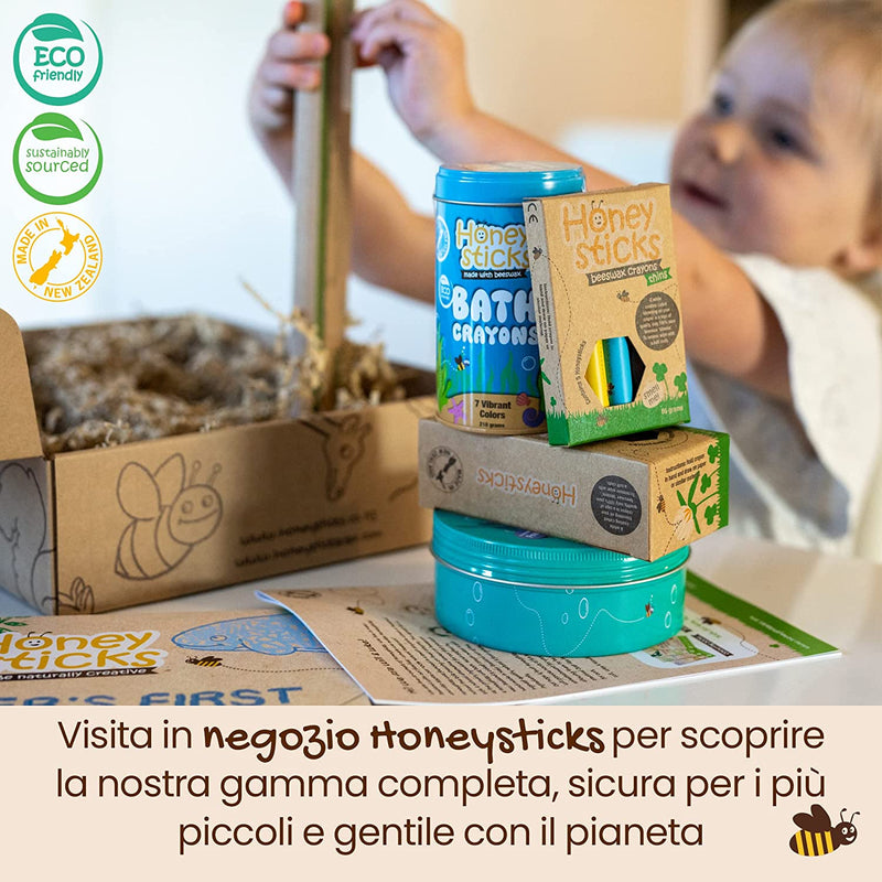 - Pastelli in 100% Pura Cera D’Api (Confezione Da 12 Pezzi). Naturali, Atossici E Sicuri per Tutti I Bambini, Da 1 Anno in Su. Fatti a Mano in Nuova Zelanda.