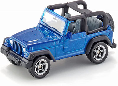 1342, Jeeep Wrangler, Metallo E Plastica, Blu, Auto Giocattolo per Bambini, Gancio Di Traino