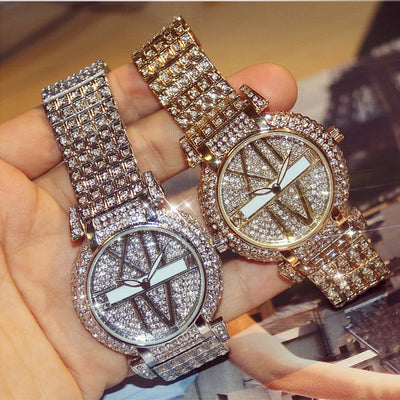 Luxury Diamond Women Watches Fashion Brand Stainless Steel Bracelet Wrist Watch Women Design Quartz Watch Clock Relogio Feminino