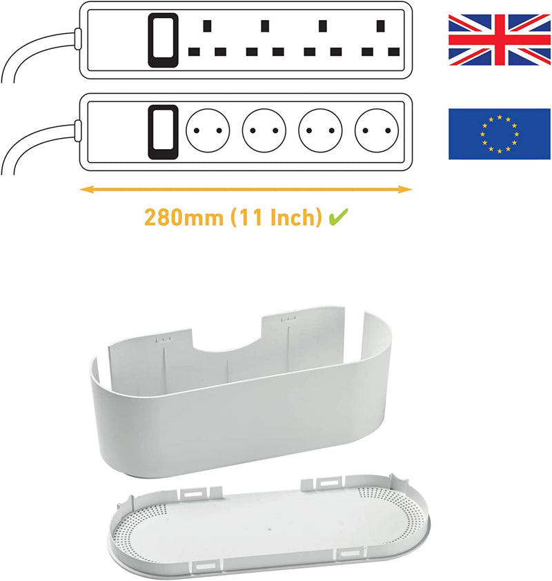 EU/CTUSMLW/SW Scatola Portacavi, Raccogli Cavi, Organizzatore Cavi, Scatola Cavi, Scatola Nascondi Fili - Piccolo, Bianco