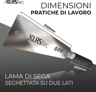 tec® Sega Giapponese Professionale - Sega a Dentatura Fine Ryoba Da 240 Mm - Ideale per La Lavorazione Del Legno E Della Plastica