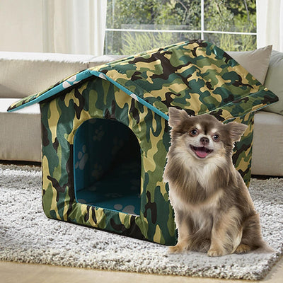 Inverno Caldo Gatto Casa,Casa per Gatti Calda Pieghevole per Gatti All'Aperto E Al Coperto - Cat Shelter Con Morbido Tappetino Rimovibile, Facile Da Montare Igloo Dog House per Cani