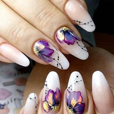 1Pcs Nail Sticker Butterfly Flower Water Transfer Decal Sliders for Nail Art Decoration Tattoo Manicure Wraps Tools Tip JISTZ508