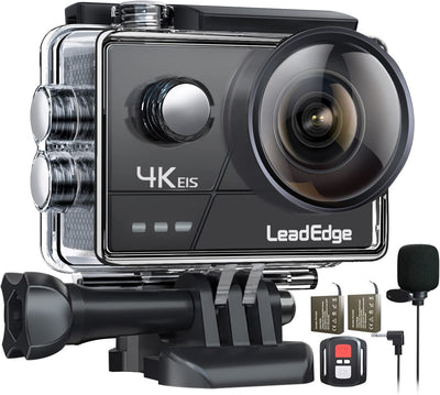 Action Cam 4K/30FPS 20MP EIS Microfono Esterno Wifi Telecomando 2.0 IPS Grandangolare Immersione Subacqueo Di 40 Metri Impermeabile Action Cam 4K 2X1050Mah Batterie E Accessori