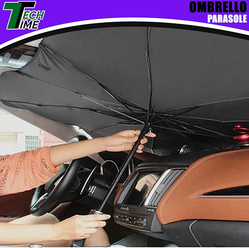 Parasole Auto – Ombrello Parasole Pieghevole per Parabrezza Interni Macchina – Schermo Anti-Uv Gladeshade per Automobile – Telo Proteggi Cruscotto Copriparabrezza Dal Sole Universale