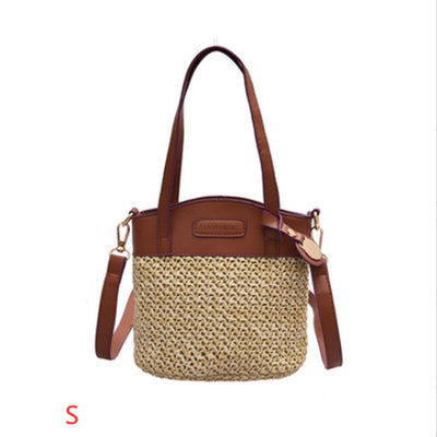 Fashion Straw Bag One-Shoulder Messenger Bag Portable Beach Bag