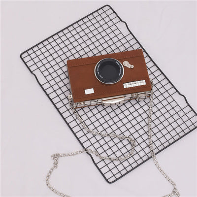 Women Unique Fashion Camera Shape Clutch Nubuck Shoulder Bag