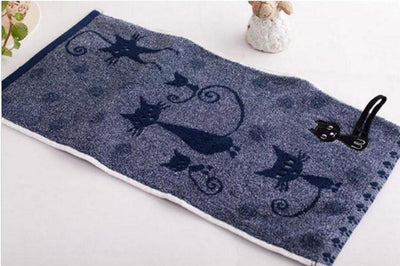 Tail Hook Cotton Cat Face Towel 25X50Cm