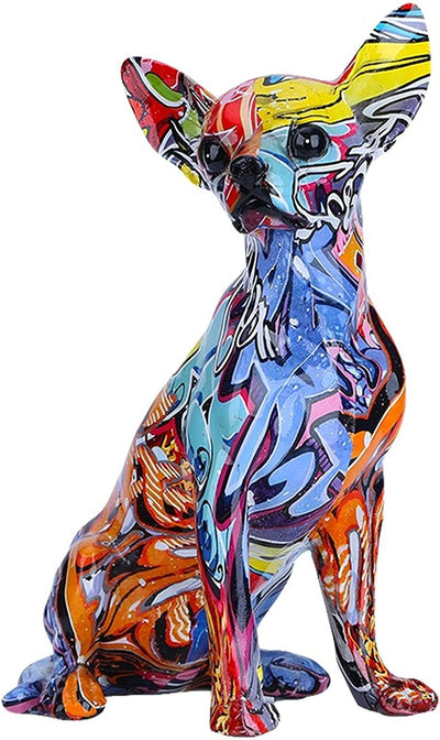 Semplice Creativo Colore Bulldog Chihuahua Cane Statua Soggiorno Ornamenti Casa Ingresso Vino Armadio Ufficio Decori Resina Artigianato