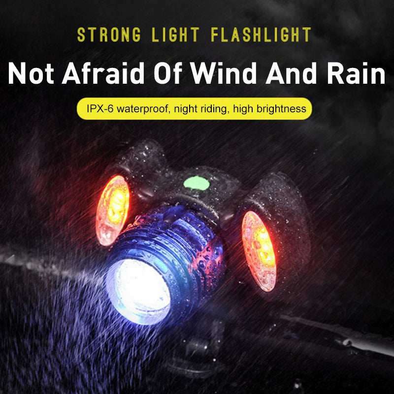 4 Modes Bike Front Lamp USB Rechargeable Bike MTB Strong Light Waterproof Headlight Night Cycling Safty Warning Light