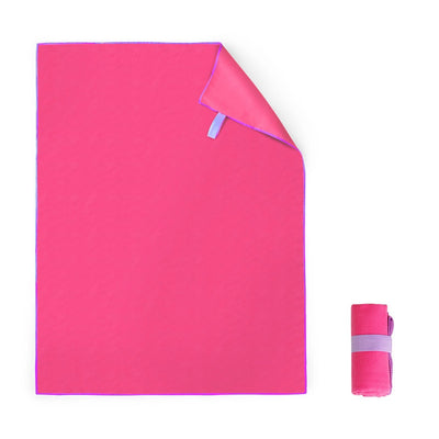 Microfiber Double-Sided Fleece Quick-Drying Portable Swimming Towel with Strap