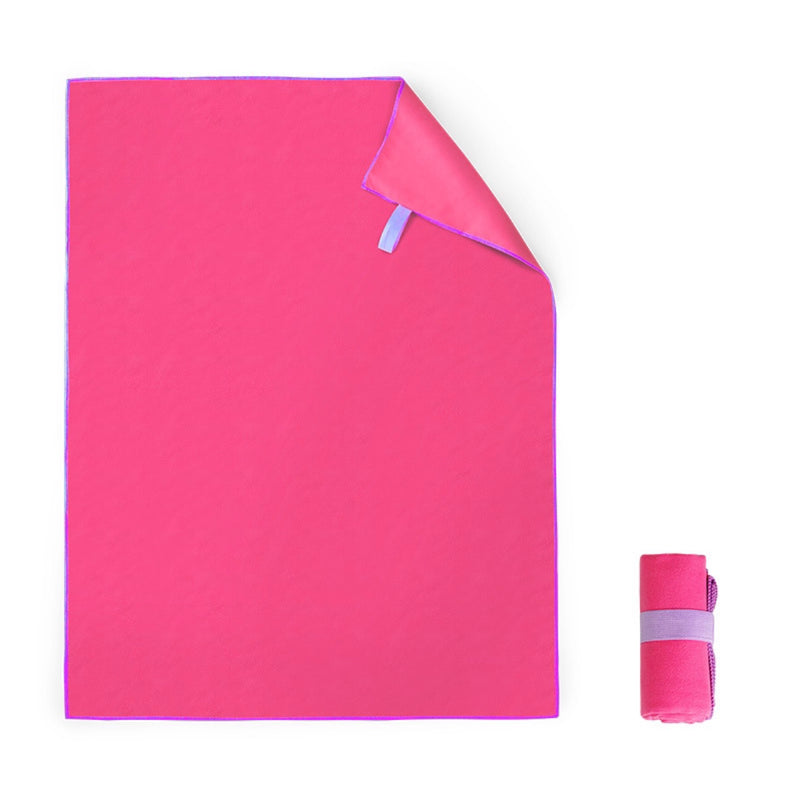 Microfiber Double-Sided Fleece Quick-Drying Portable Swimming Towel with Strap