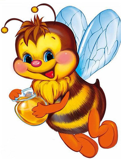 Cartoon Bee 5D Diamond Embroidery Full Square Circle