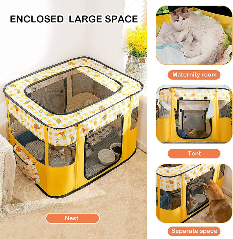 Pieghevole Portatile Scatola Recinto per Cani Impermeabile Box per Animali Recinto Box per Animali Cani Gatti Cuccioli Con Cerniera per Interno Esterno Rosa A