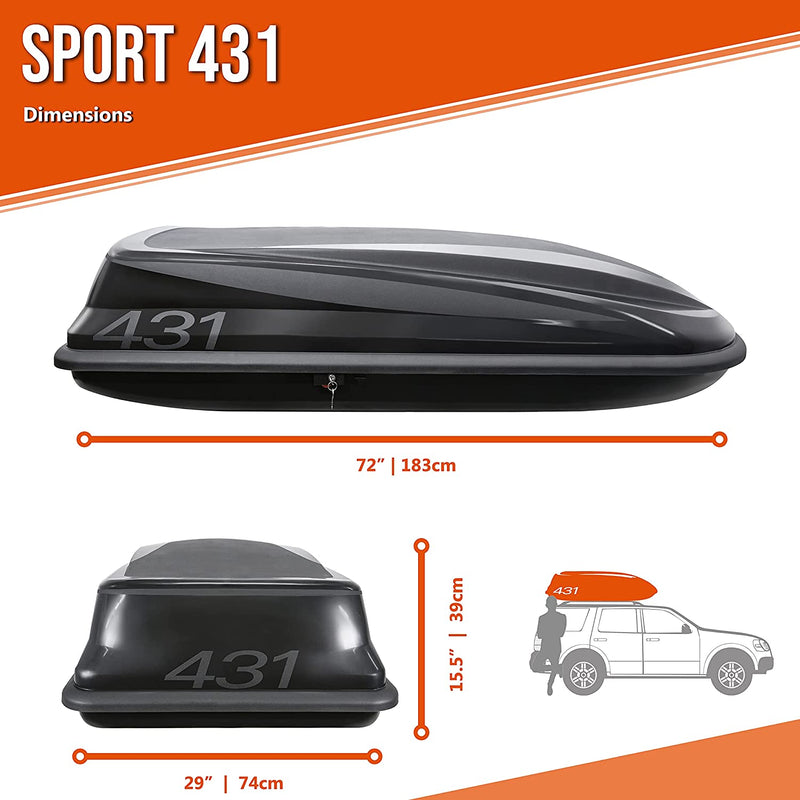 Box Sport 431, Nero, 430 Litri