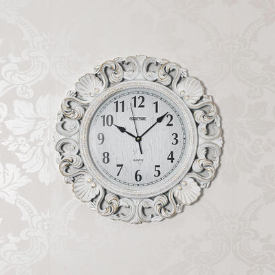 Orologio Da Parete Kilian Bianco Anticato Stile Shabby Chic