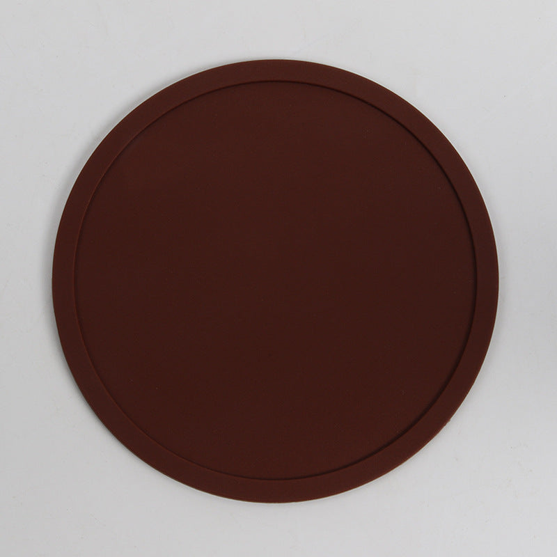 Simple Style Candy Color Silicone 10CM round Coaster