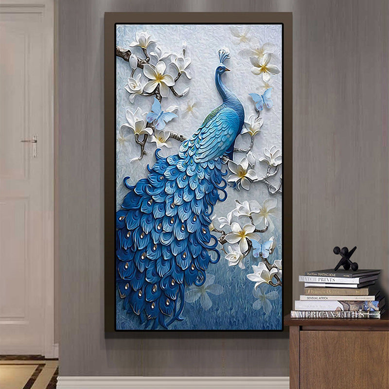 New 5D Diamond Painting Full of Peacock Blue Porch Diamond Painting