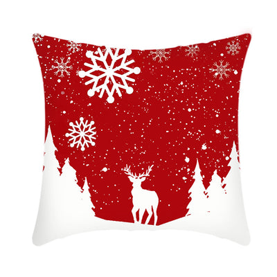 2021 Merry Christmas Cushion Cover 45Cm Elk Santa Claus Short Plush Sofa Pillow Cover Home Decor Pillowcase Christmas Decoration