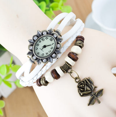 Fashionable Casual Ladies Watch Leather Wrapped Bracelet Epidermis Women Table Butterfly Pendants Wholesale Children Table