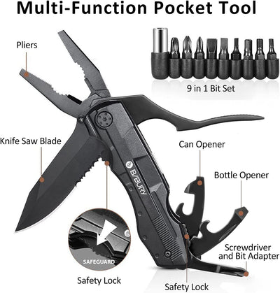 Coltello Multiuso, 5 in 1 Coltello Tascabile Multifunzione in Acciaio Inossidabile, Pinza Multiuso Con Coltello, Pinze, Cacciavite per Campeggio, Sopravvivenza All'Aperto, Pesca, Caccia, Ecc.