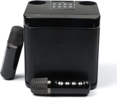 Cassa Karaoke Con 2 Microfoni Karaoke Professionale Completo Senza Fili Altoparlante Portatile Wireless per Feste Attività Campeggio Supporta AUX Scheda USB/TF