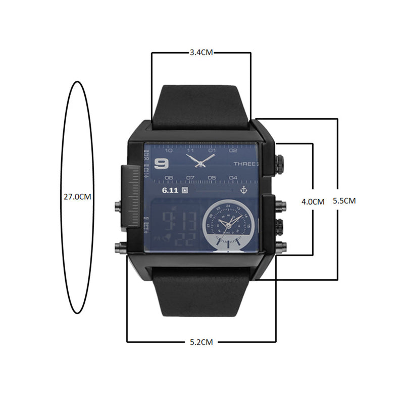 611 Date 8145 Countdown Waterproof Backlight Luminous Double Display Electronic Watch