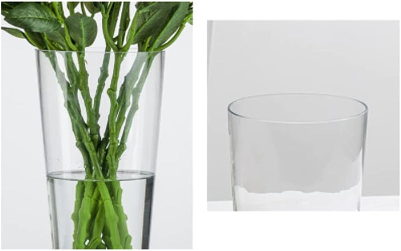 Vaso Di Fiori in Vetro, Conico in Vetro, Altezza 26 Cm, Elegante E Sofisticato