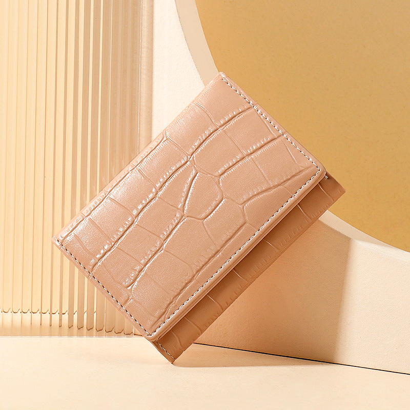 Fashion Simple Short Buckle Tri-Fold Wallet