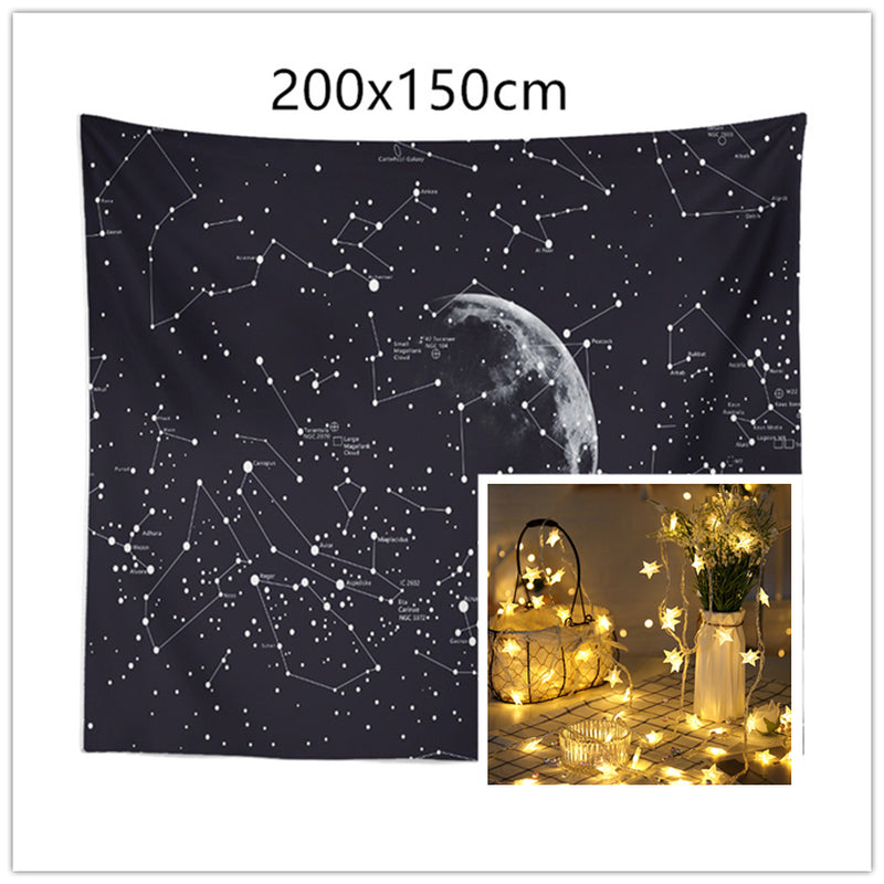 Constellation Tapestry Fantasy Starry Sky Blanket Galaxy Space Pattern Towel Wall Hanging Cloth Bedspread Bedroom Decoration