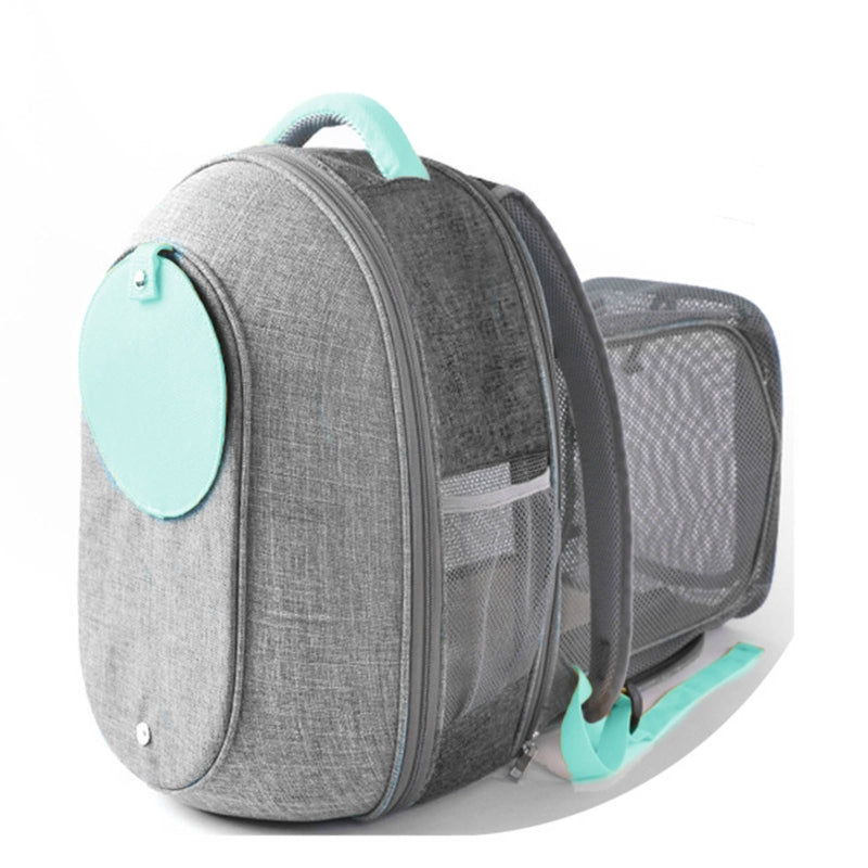 Foldable Transparent Mesh Window Pet Backpack with Inner Safety Leash