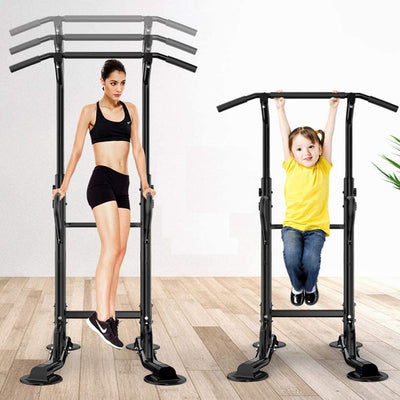 Power Tower Palestra Stazione Fitness Multifunzione per Trazioni Fitness E Addominali, Dip Stazione,Con Impugnature Ergonomiche E Altezza Regolabile 190-230Cm, BH-PSBB002