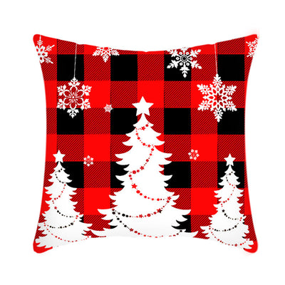 2021 Merry Christmas Cushion Cover 45Cm Elk Santa Claus Short Plush Sofa Pillow Cover Home Decor Pillowcase Christmas Decoration