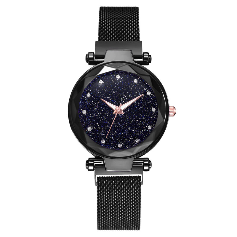 Luxury Women Watches Bracelet Set Fashion Elegant Magnet Buckle Ladies Starry Sky Watch Set Relogio